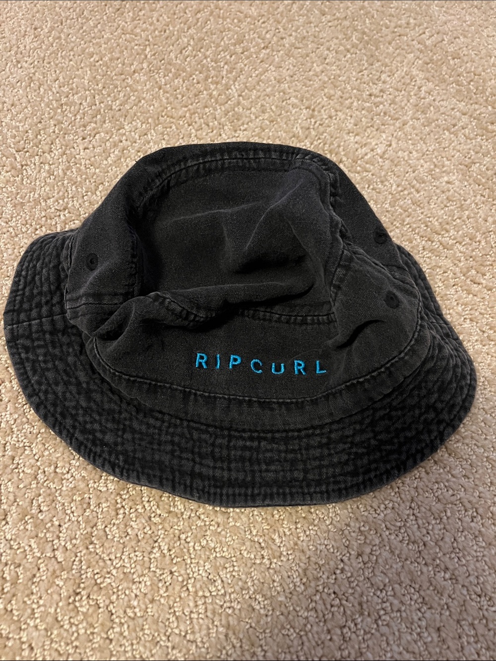 Rip Curl toddler faded Black Bucket Hat with Teal Logo